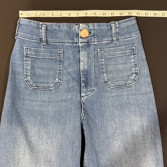 Maeve Anthropologie The Colette Crop High-Rise Wide-Leg Jeans ~ 27 - Picture 5 of 13